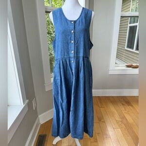 Vintage Susquehanna Trail Outfitters Blue Denim Button Down Jumper Dress Sz 12
